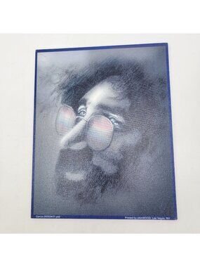 Vintage 2004 "Garcia" Male Portrait Giclee Print Canvas Mounted On Claybord Sign